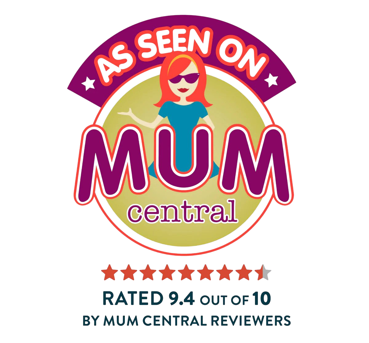 As seen on Mum Central — rated 9.4 out of 10