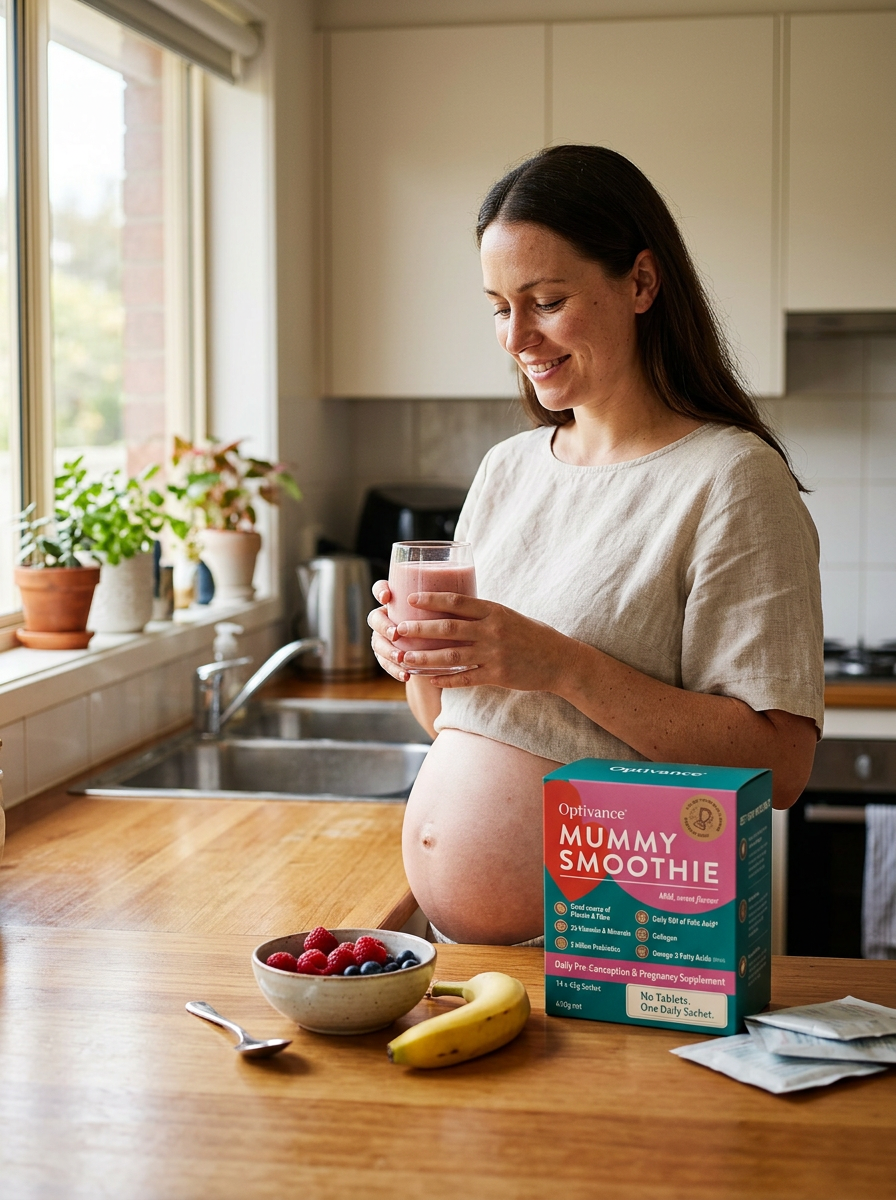 Pregnant mum using Mummy Smoothie